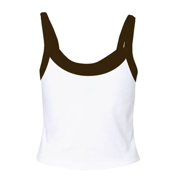 Rib Tank with Contrast Spaghetti Strap