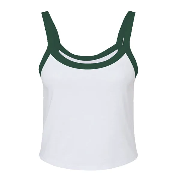 Rib Tank with Contrast Spaghetti Strap