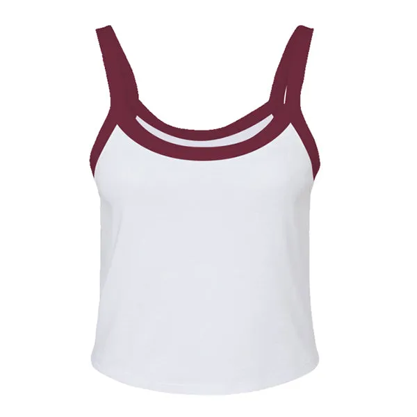 Rib Tank with Contrast Spaghetti Strap