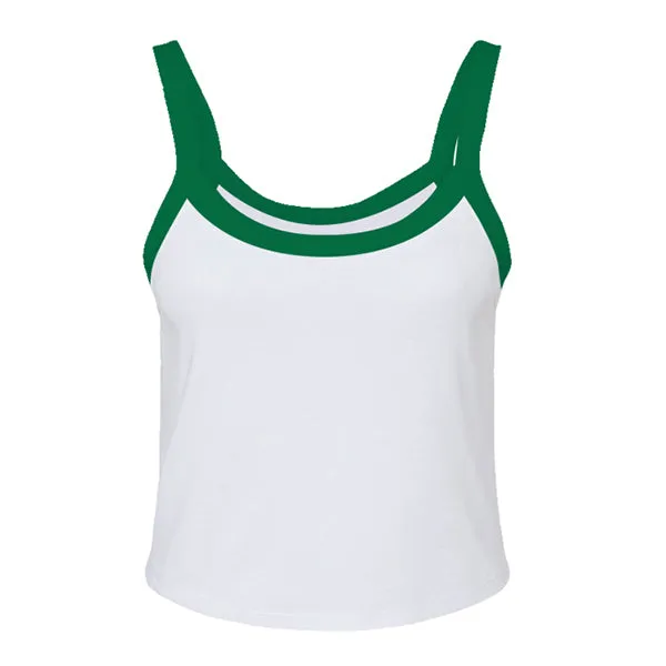 Rib Tank with Contrast Spaghetti Strap