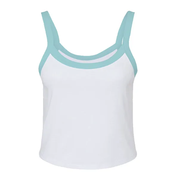Rib Tank with Contrast Spaghetti Strap