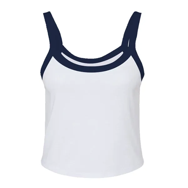 Rib Tank with Contrast Spaghetti Strap