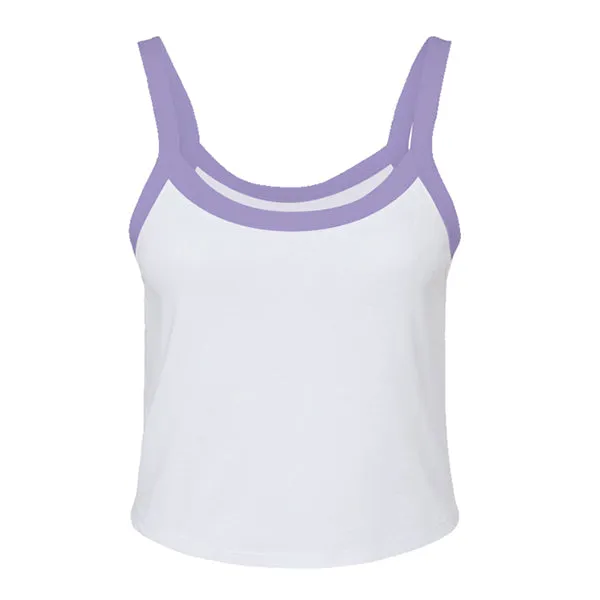 Rib Tank with Contrast Spaghetti Strap