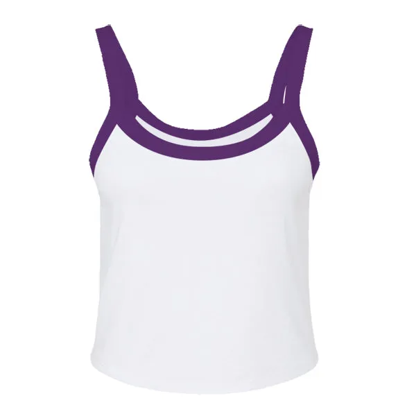 Rib Tank with Contrast Spaghetti Strap
