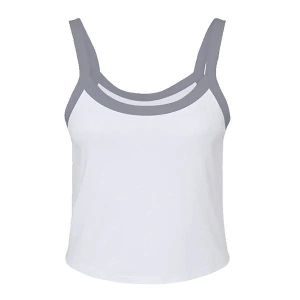 Rib Tank with Contrast Spaghetti Strap