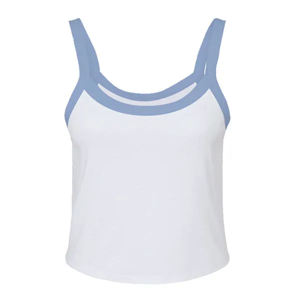 Rib Tank with Contrast Spaghetti Strap