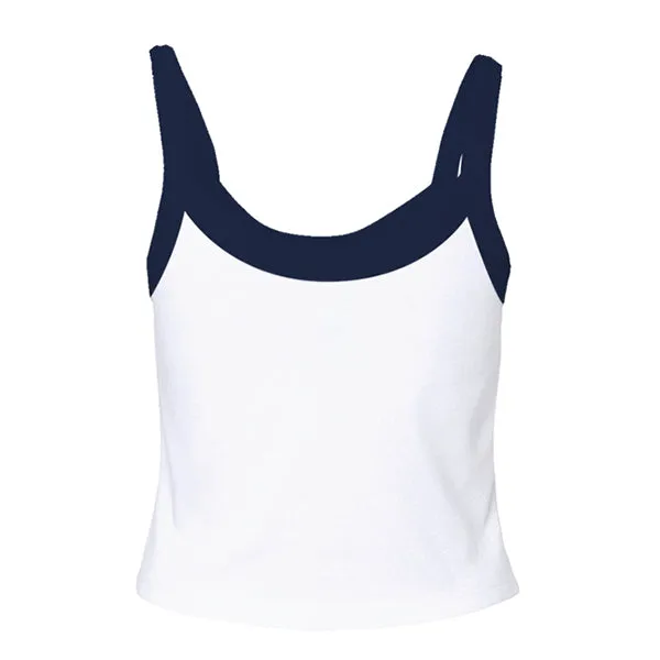 Rib Tank with Contrast Spaghetti Strap