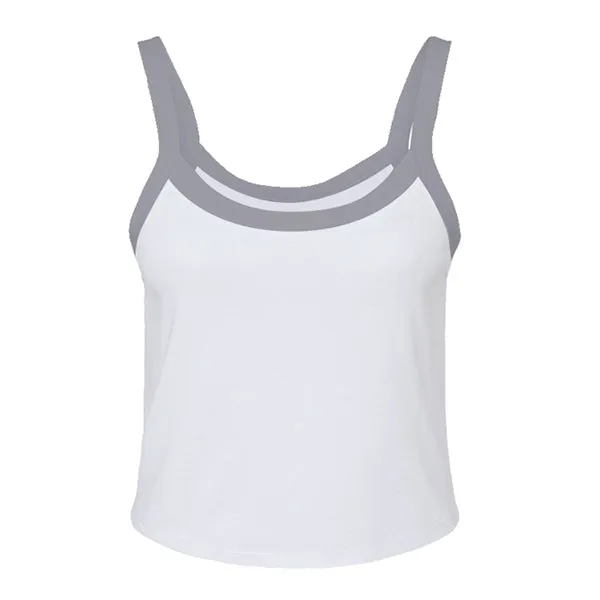 Rib Tank with Contrast Spaghetti Strap