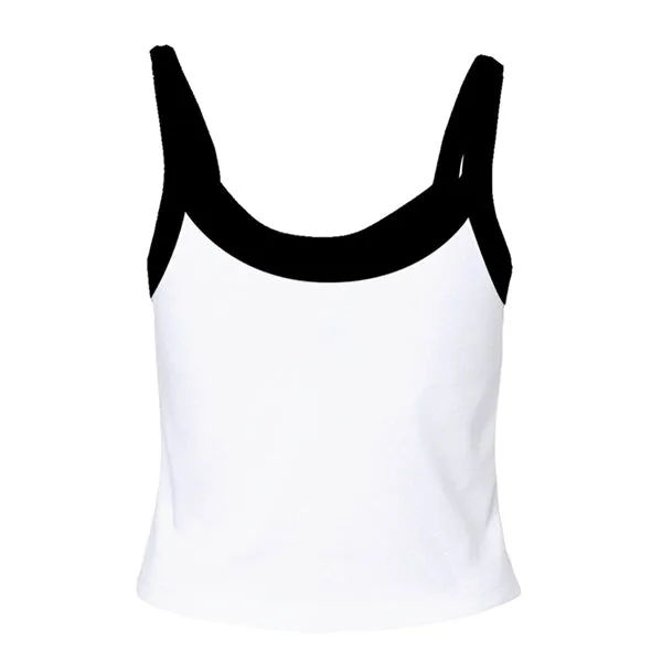 Rib Tank with Contrast Spaghetti Strap