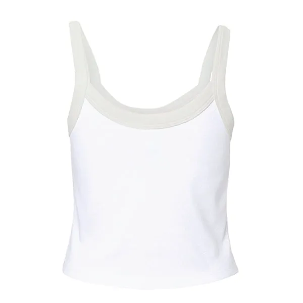 Rib Tank with Contrast Spaghetti Strap