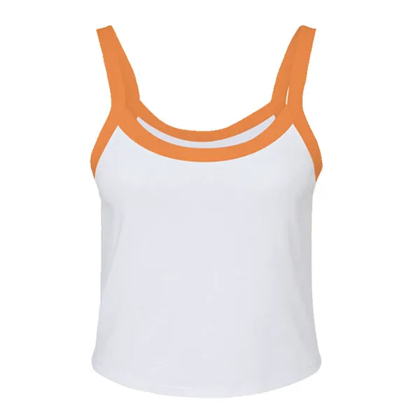 Rib Tank with Contrast Spaghetti Strap