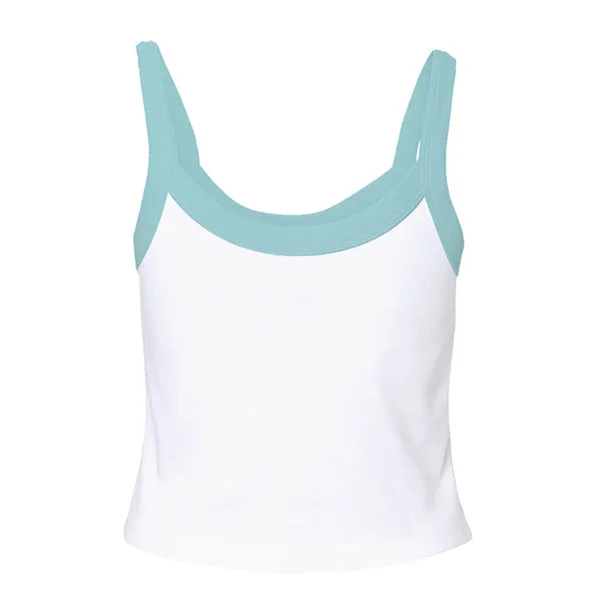 Rib Tank with Contrast Spaghetti Strap