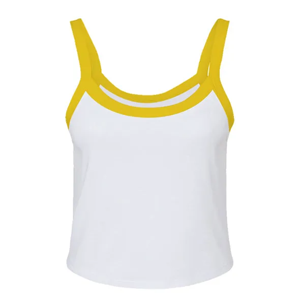 Rib Tank with Contrast Spaghetti Strap