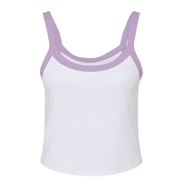 Rib Tank with Contrast Spaghetti Strap