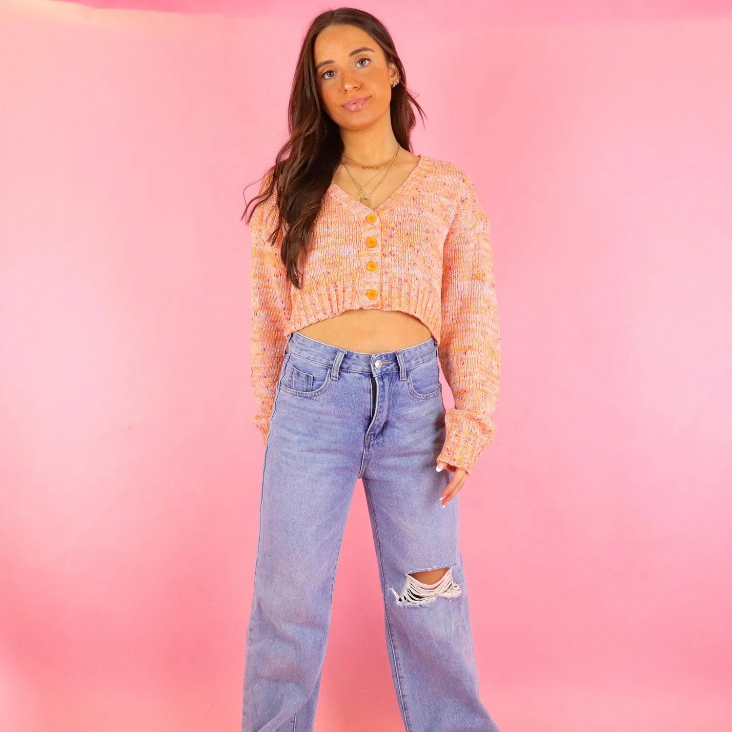 Roxee Orange Sweater Crop