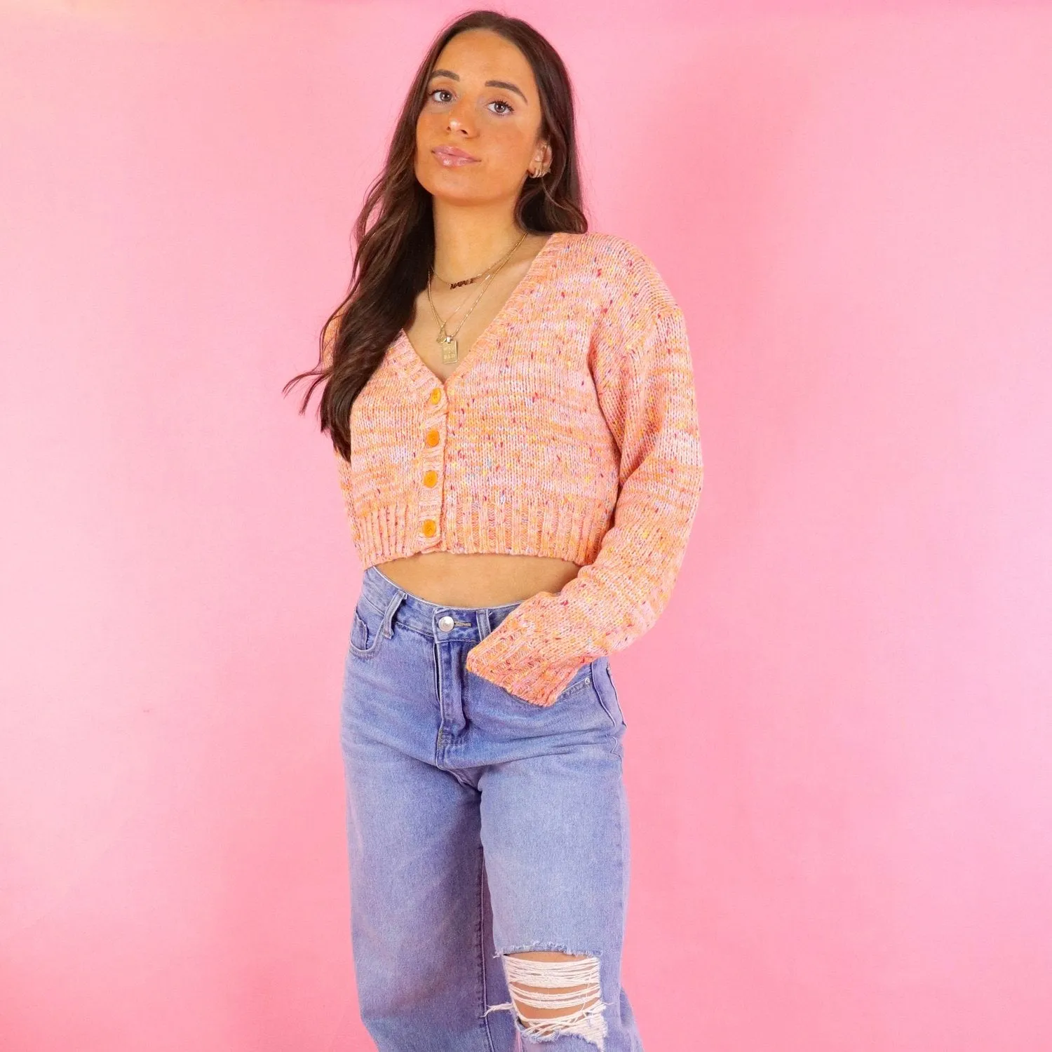 Roxee Orange Sweater Crop