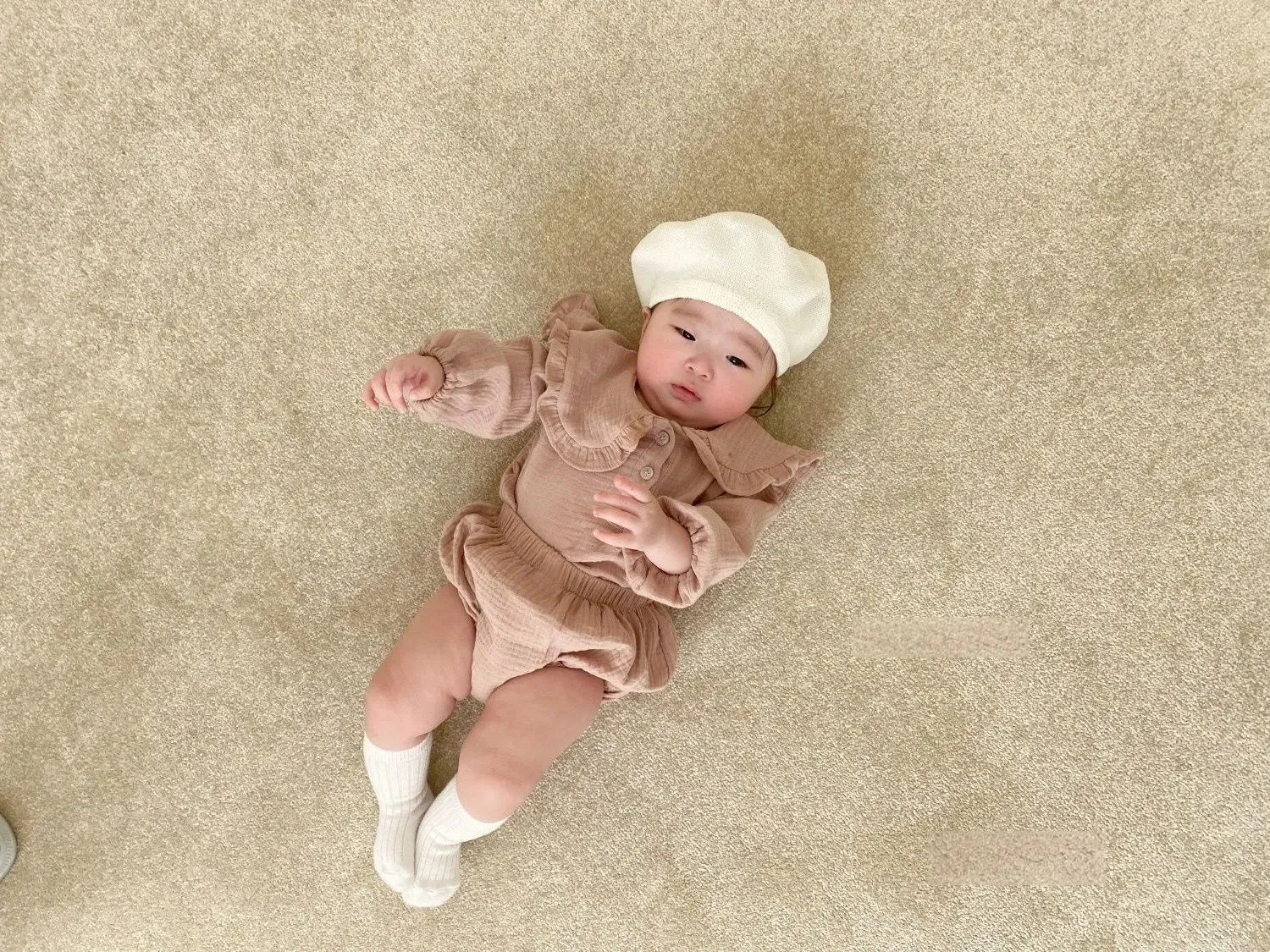Ruffled Organic Cotton Baby Girl Clothing Set
