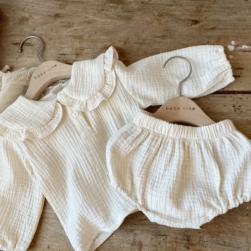 Ruffled Organic Cotton Baby Girl Clothing Set