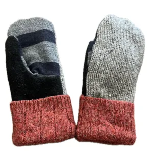 SALE Women's Mittens - Grey & Salmon Small Spot - 1403
