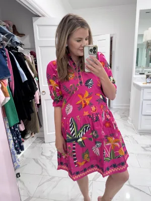 Sasha Dress- Raspberry Bloom