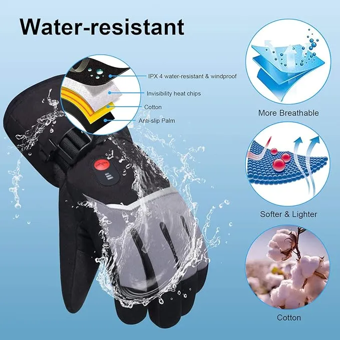 SAVIOR HEAT Heated Gloves Electric Rechargeable Battery Men Women 7.4V Heating Gloves Ski Motorcycle Work Snowboarding Hunting Hiking Camping Walking Arthritis Hands