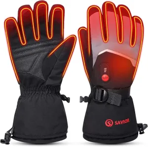 SAVIOR HEAT Heated Gloves Electric Rechargeable Battery Men Women 7.4V Heating Gloves Ski Motorcycle Work Snowboarding Hunting Hiking Camping Walking Arthritis Hands