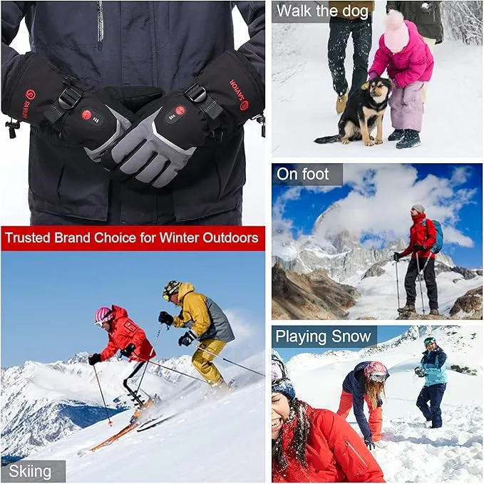 SAVIOR HEAT Heated Gloves Electric Rechargeable Battery Men Women 7.4V Heating Gloves Ski Motorcycle Work Snowboarding Hunting Hiking Camping Walking Arthritis Hands