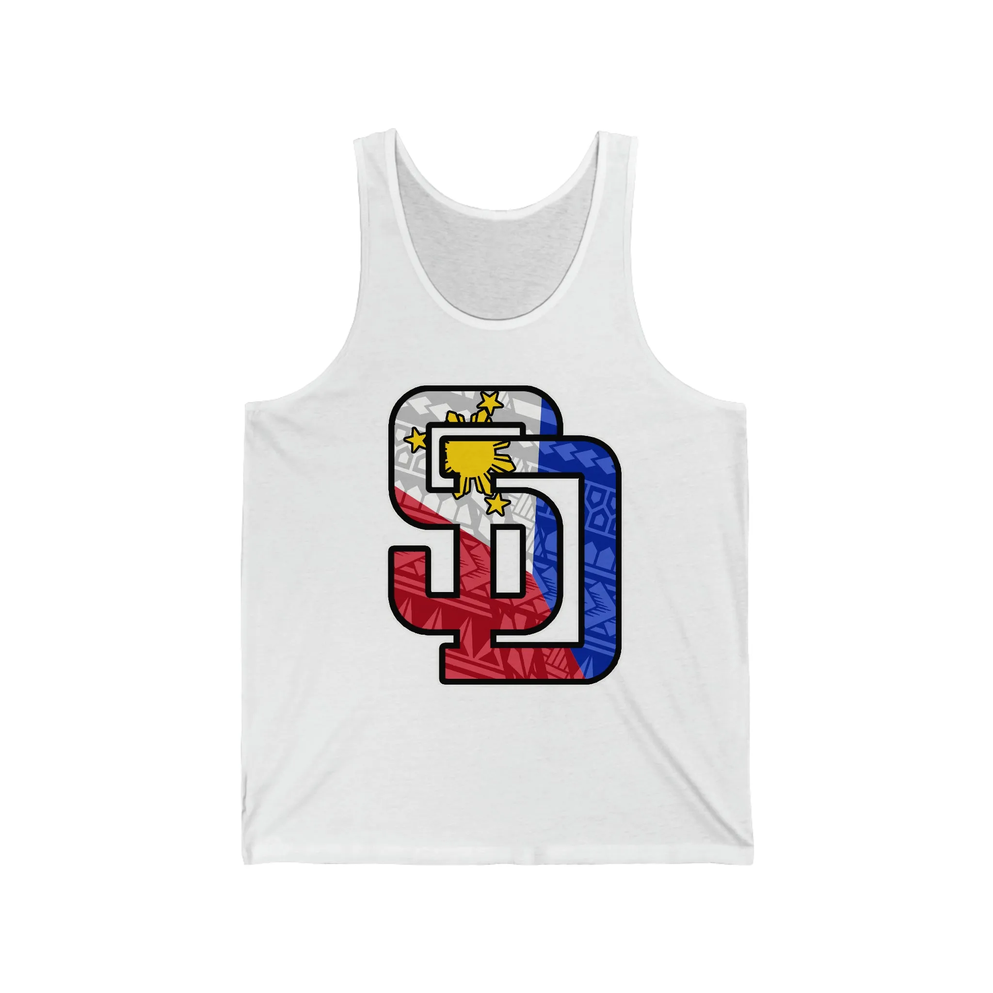 SD San Diego Filipino Tribal 3 Stars and Sun Padres Tank Top