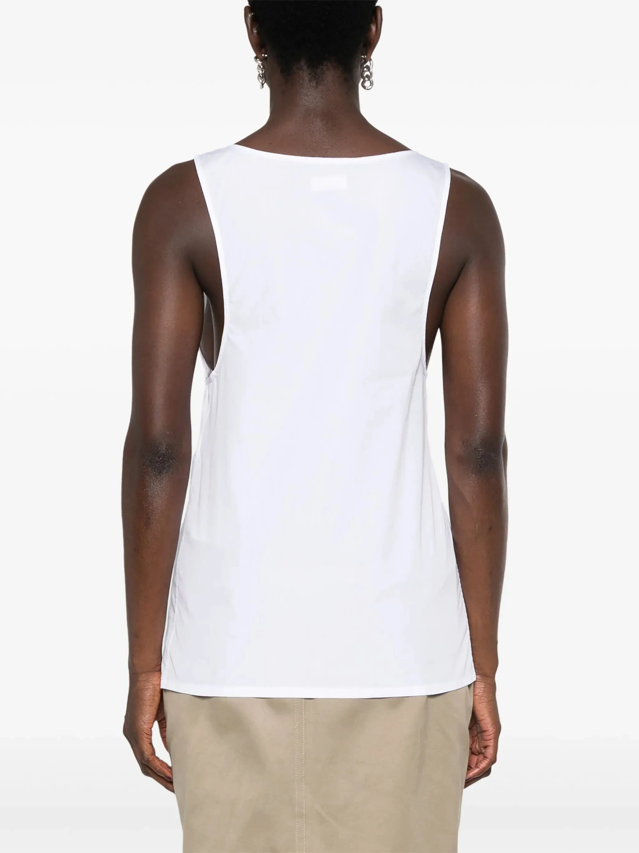 Semi-sheer Henley Tank Top