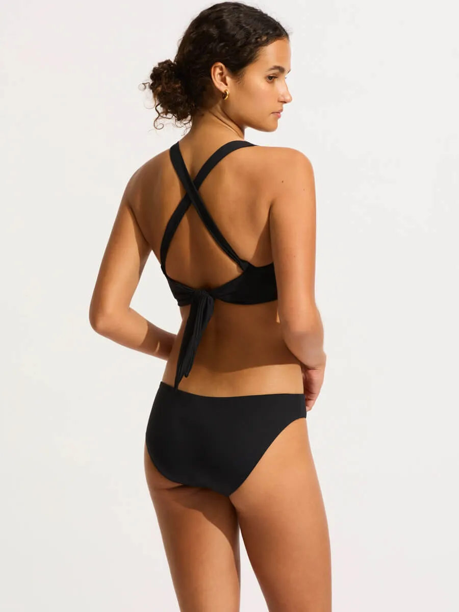 SF Collective DD Wrap Front Halter Bra in Black