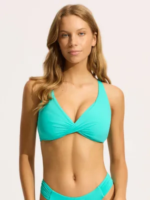 SF Collective Wrap Front F Cup Bra in Aquatic Blue
