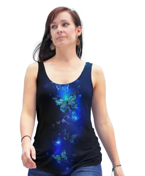 Shining Blue Butterfly Racerback Tank Top