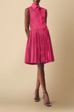 Shiro Sleeveless Cotton Poplin Shirtdress iPink