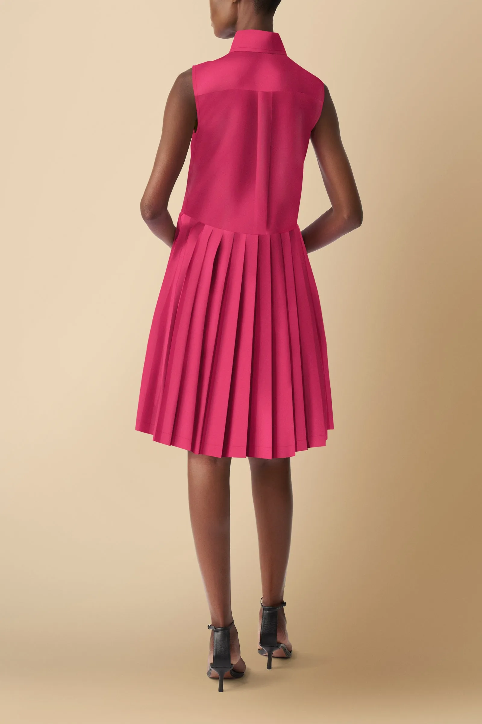Shiro Sleeveless Cotton Poplin Shirtdress iPink