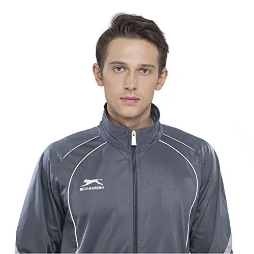 Shiv Naresh 445A-DGLGW-XL Polyester Tracksuit, Adult X-Large (Dark Grey/Light Grey/White)