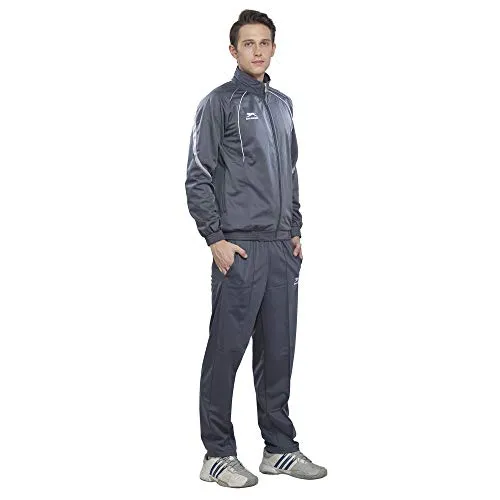 Shiv Naresh 445A-DGLGW-XL Polyester Tracksuit, Adult X-Large (Dark Grey/Light Grey/White)
