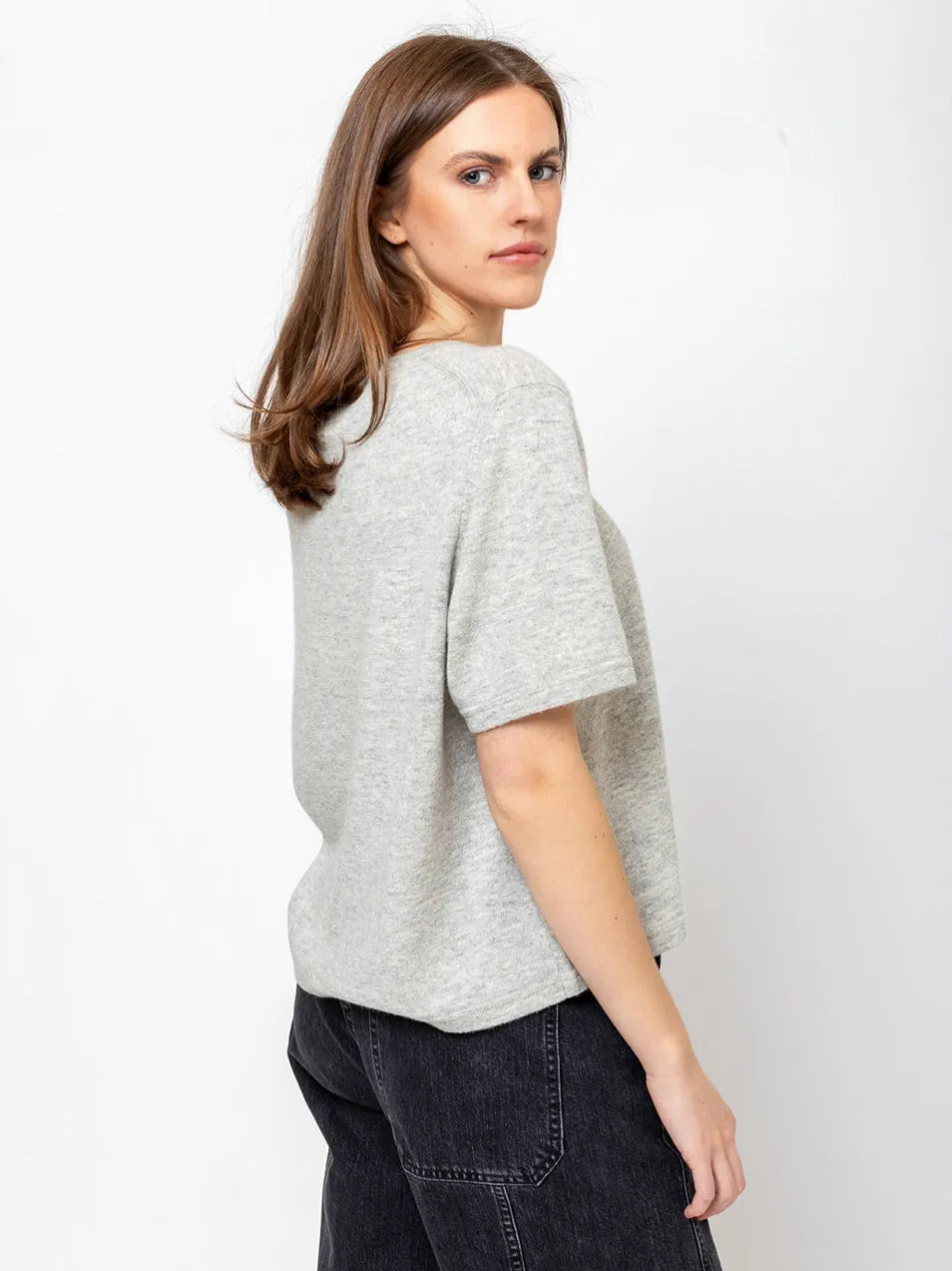 Short Sleeve Sweater - Powder