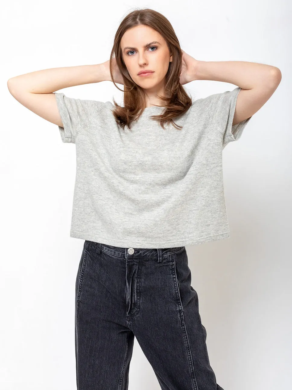 Short Sleeve Sweater - Powder