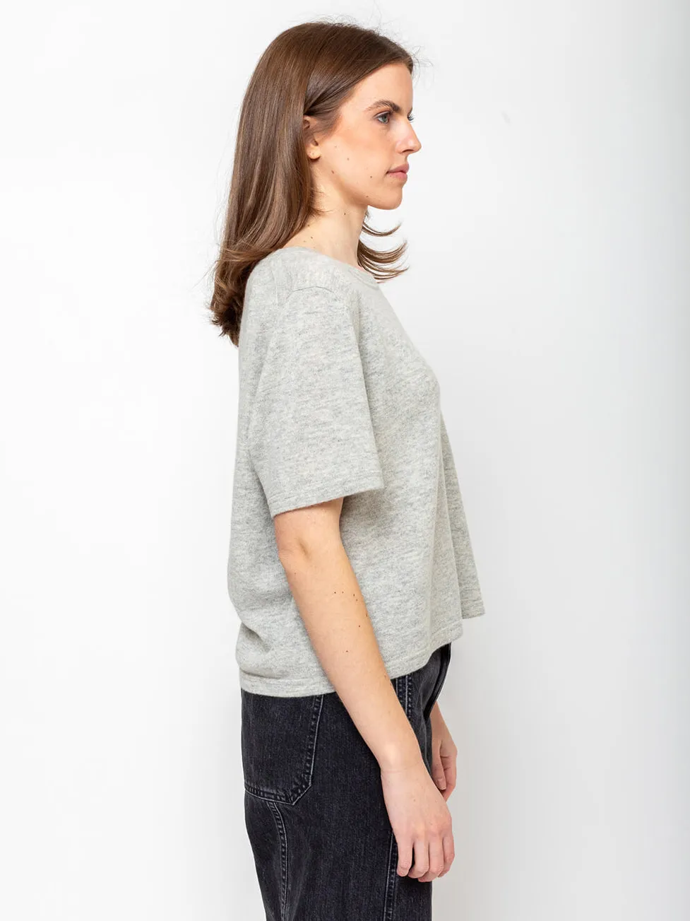 Short Sleeve Sweater - Powder