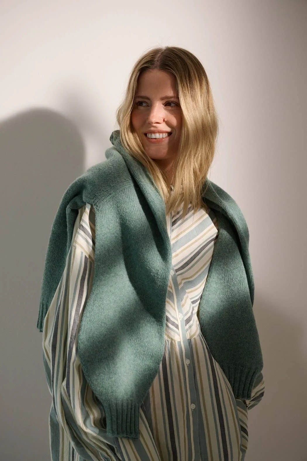 Sienna Knit Recycled Wool | Green Melange