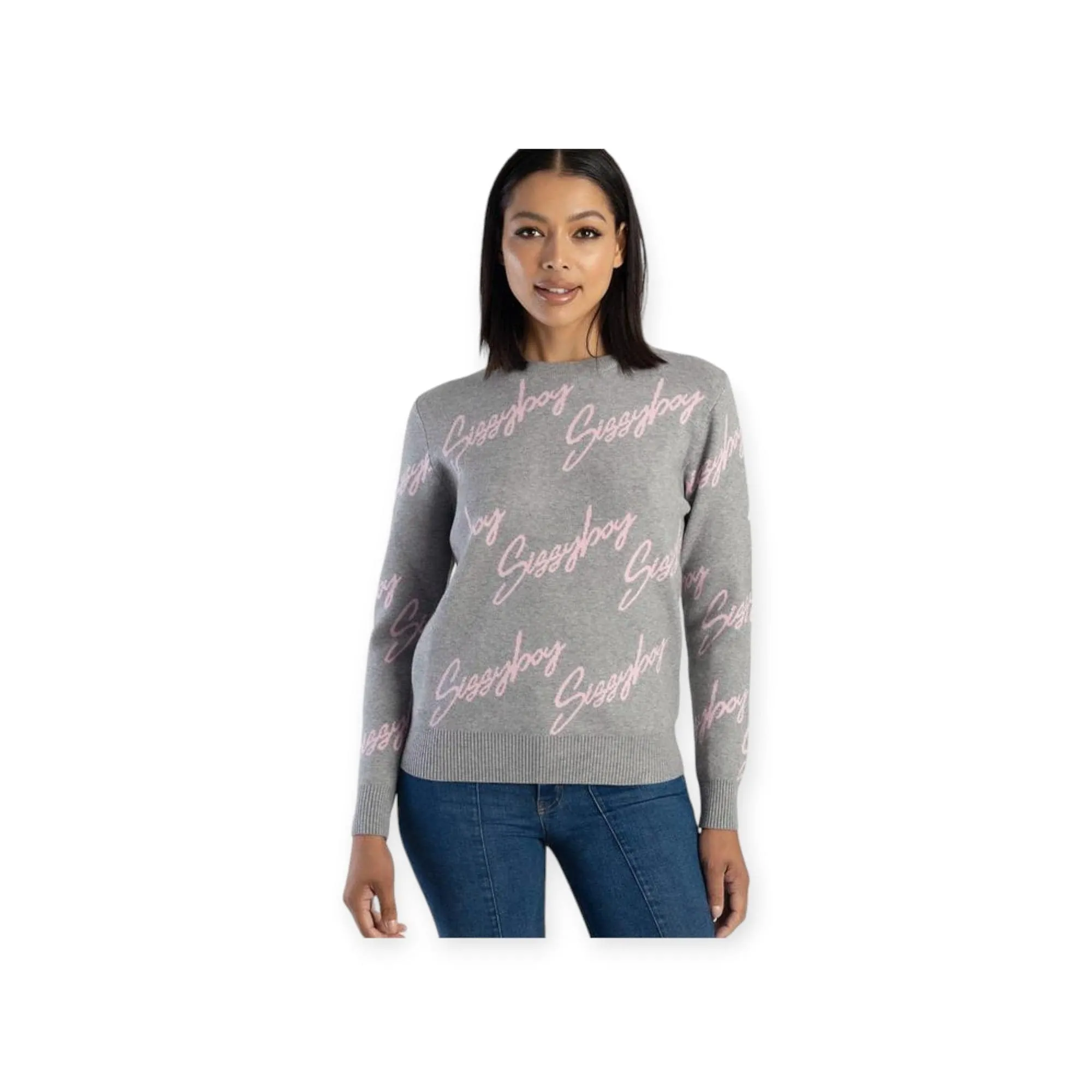 Sissyboy Ladies Crewneck Knitwear Grey Melange