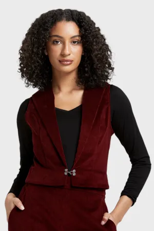 Sistine Burgundy Micro Cord Vest