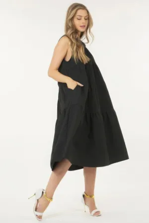 Sleeveless Basic Stretch Poplin Dress