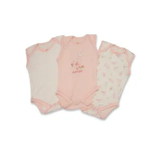 Sleeveless Bodysuits 3-6 Months Pink - 3 Pack