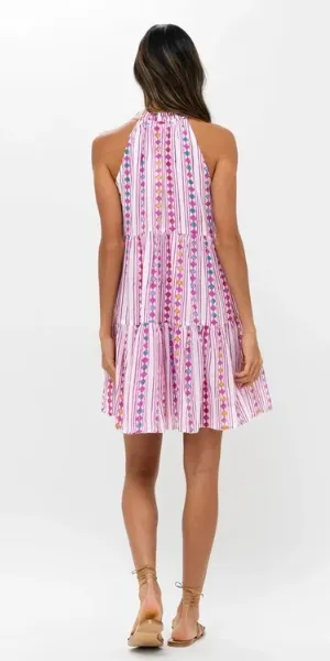 Sleeveless Tiered Short Dress in Trapeze Lilac