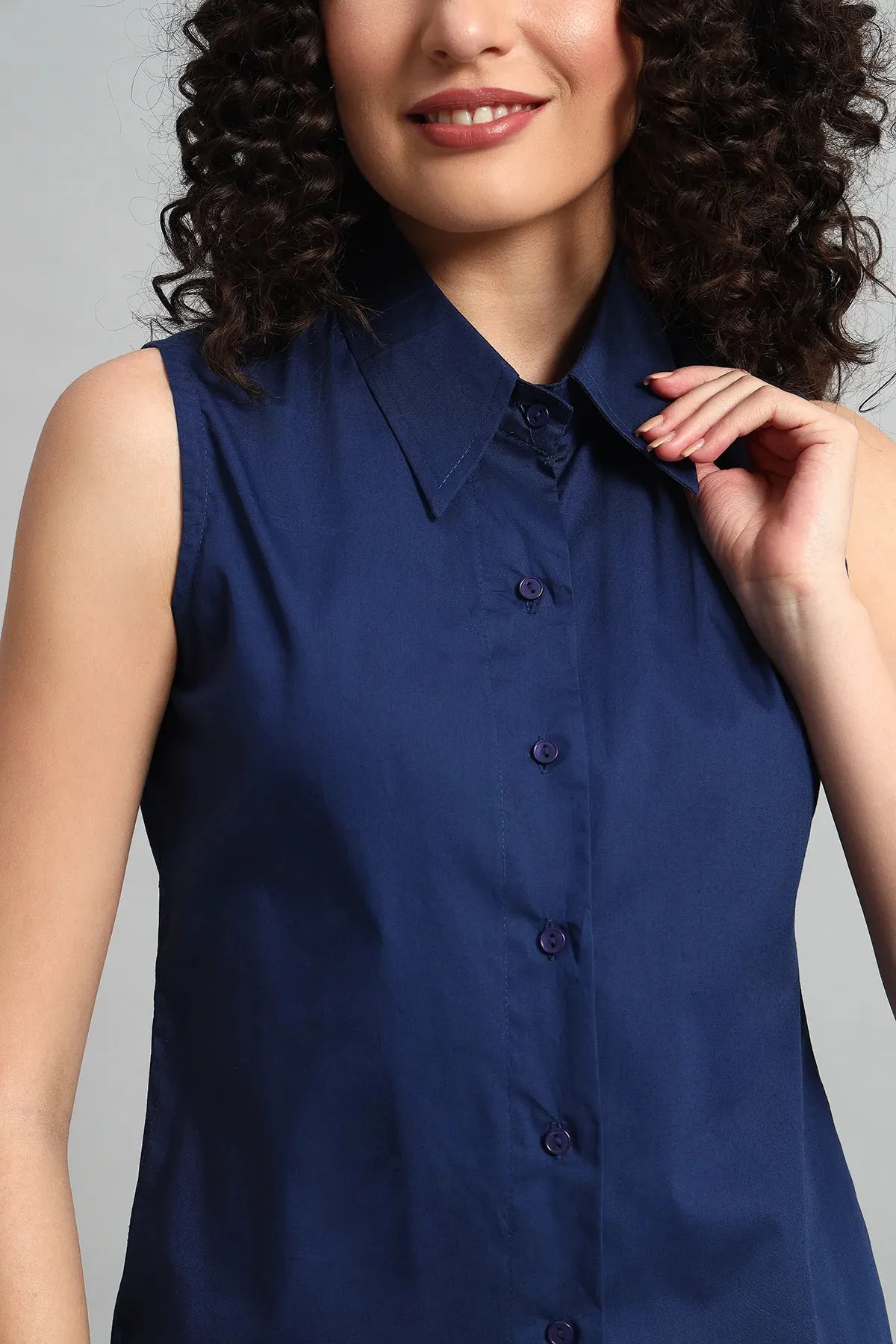 Slim-Fit Shirt, Navy Blue