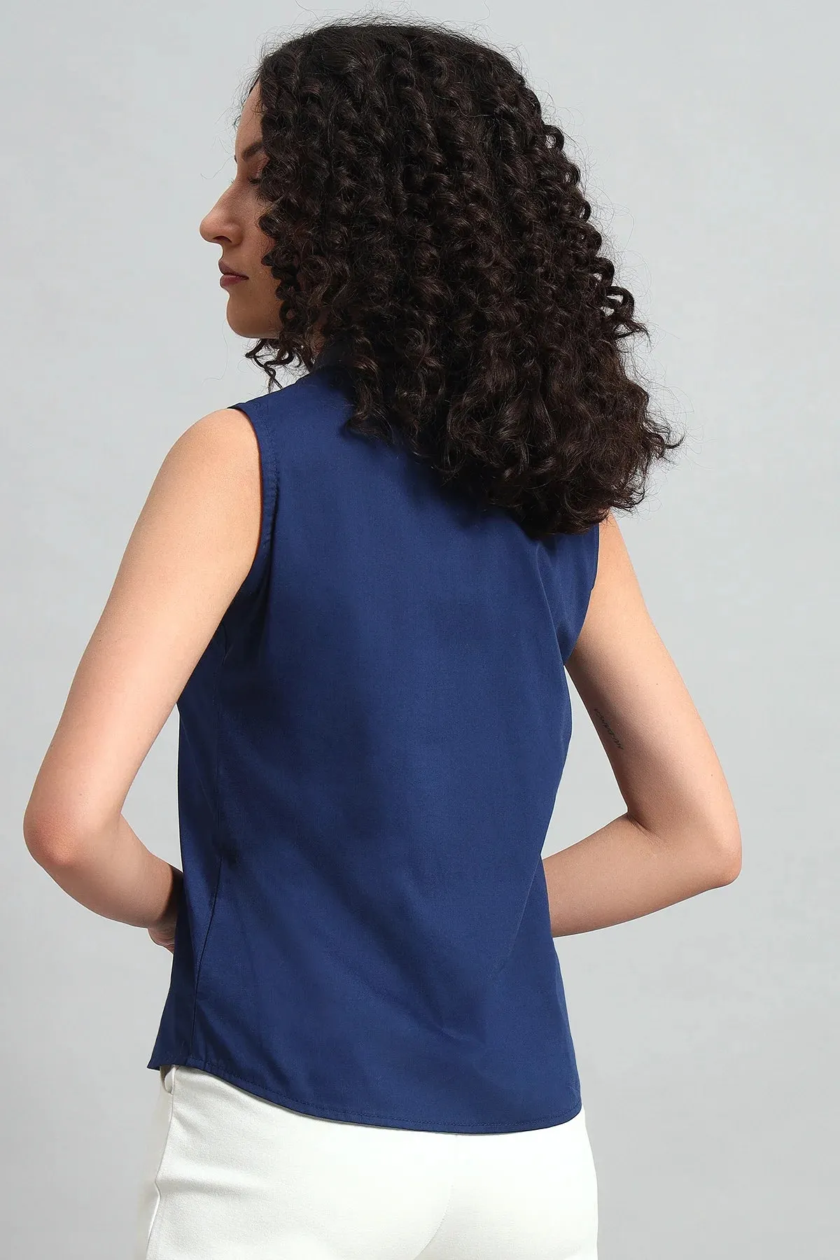 Slim-Fit Shirt, Navy Blue