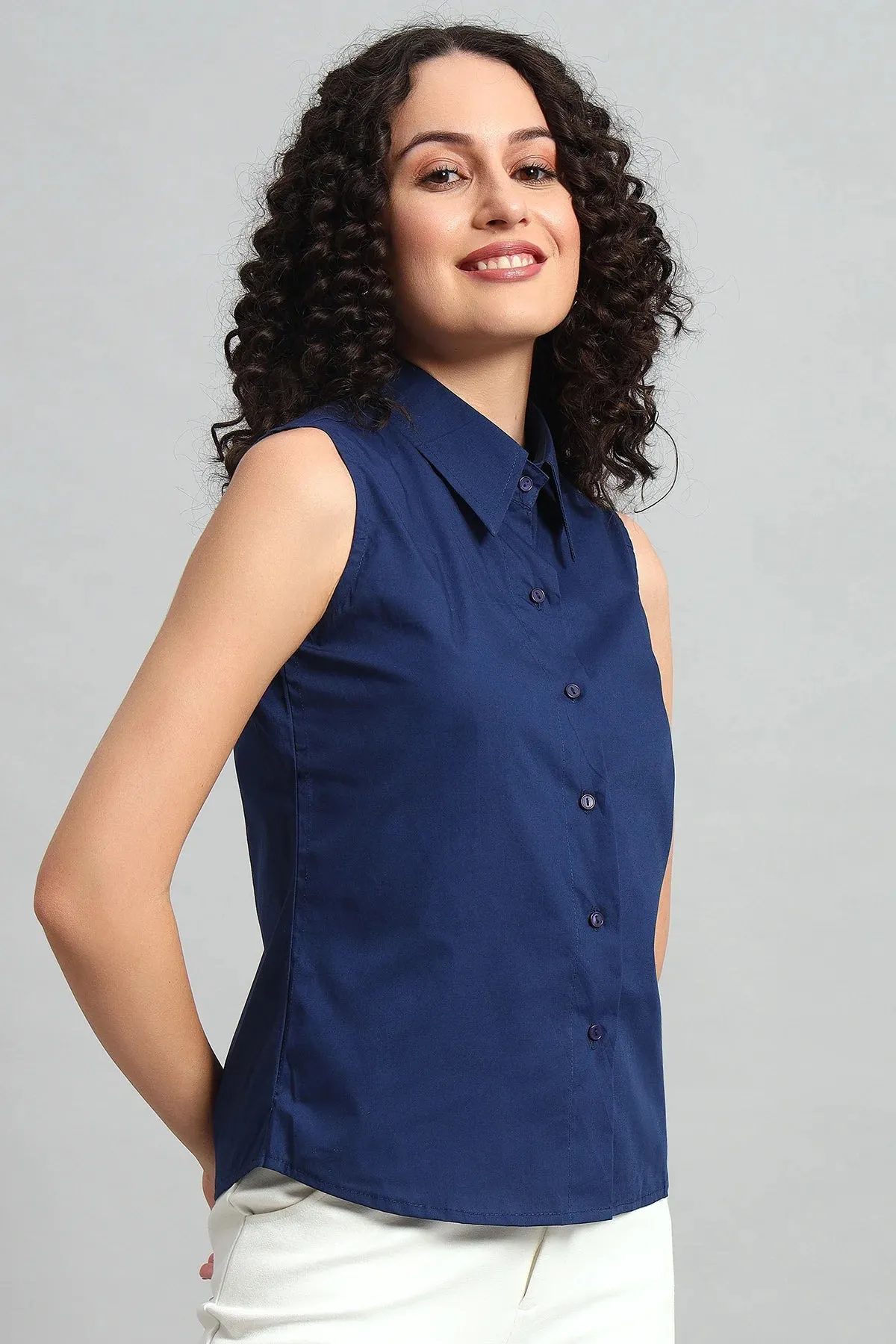 Slim-Fit Shirt, Navy Blue