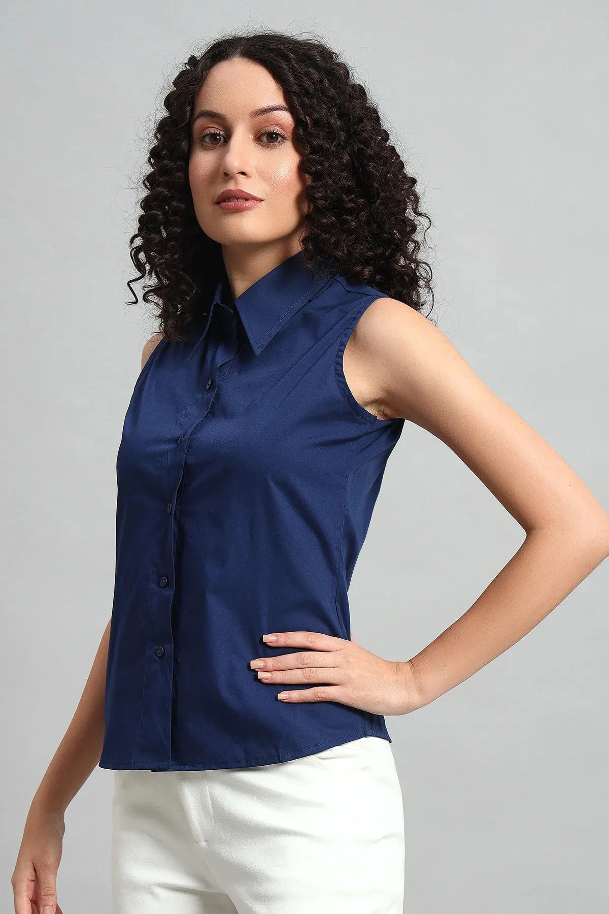 Slim-Fit Shirt, Navy Blue