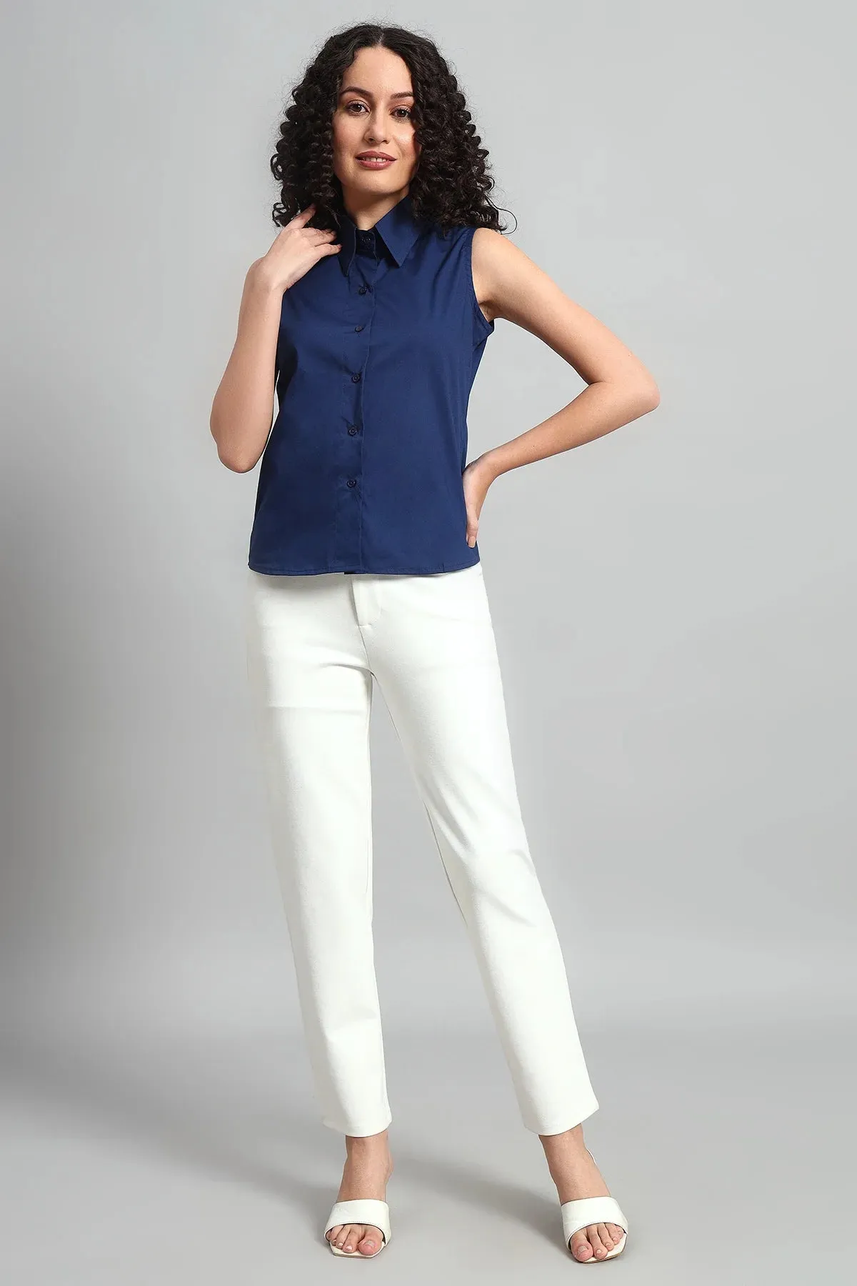 Slim-Fit Shirt, Navy Blue